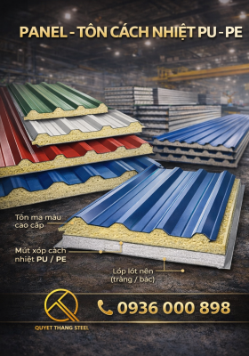 Panel, Tôn Cách Nhiệt PU - PE